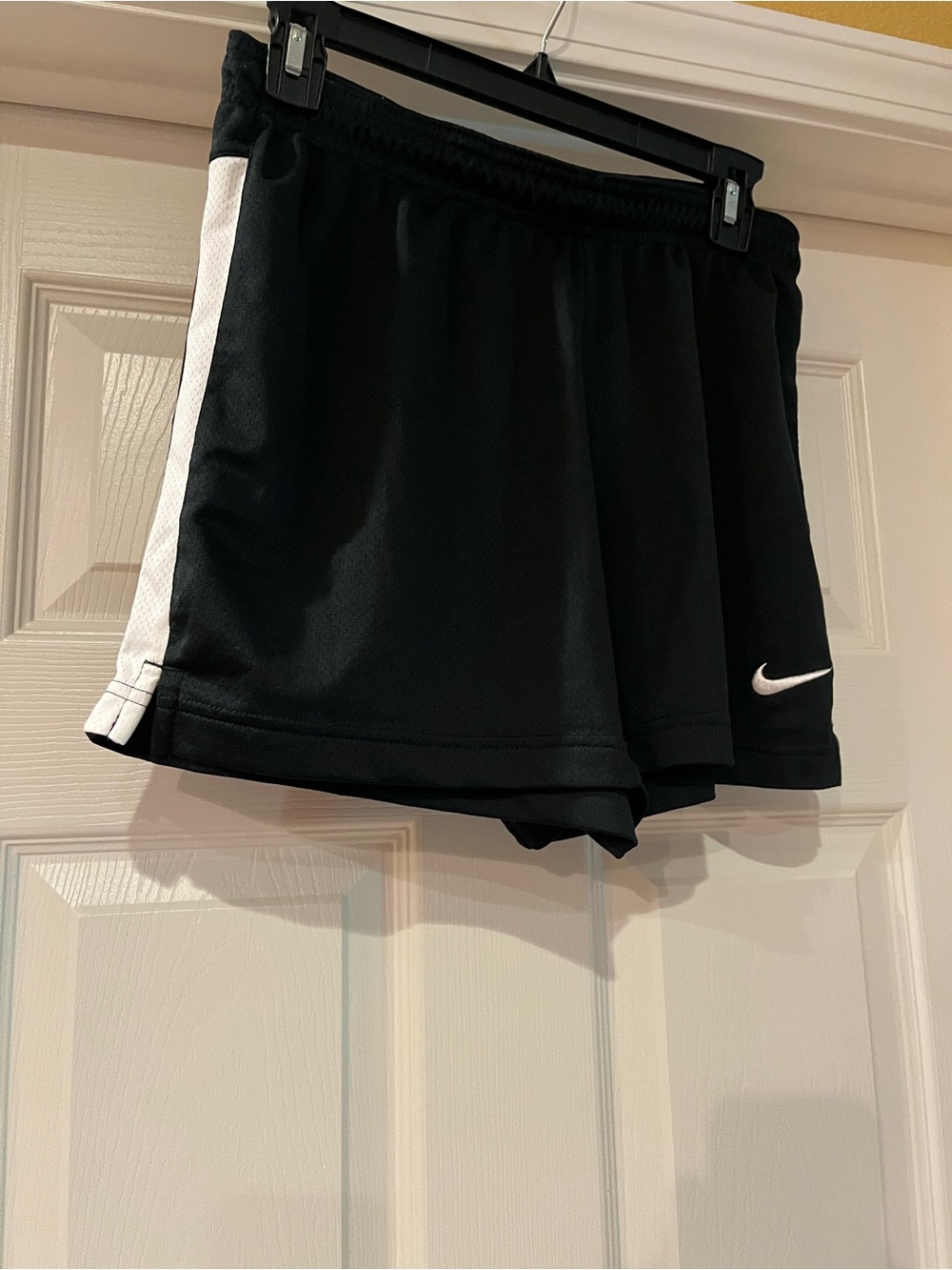 Nike Black Athletic Shorts with White Side Panel